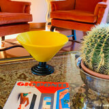 Yellow Conic Vase, postmodern, Italy 1980s