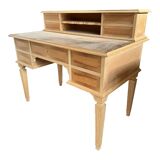 Bureau en bois naturel de style Empire 800 en noyer et érable