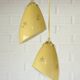 Vintage pendant light Art Deco redesign mustard yellow glass hanging lamp