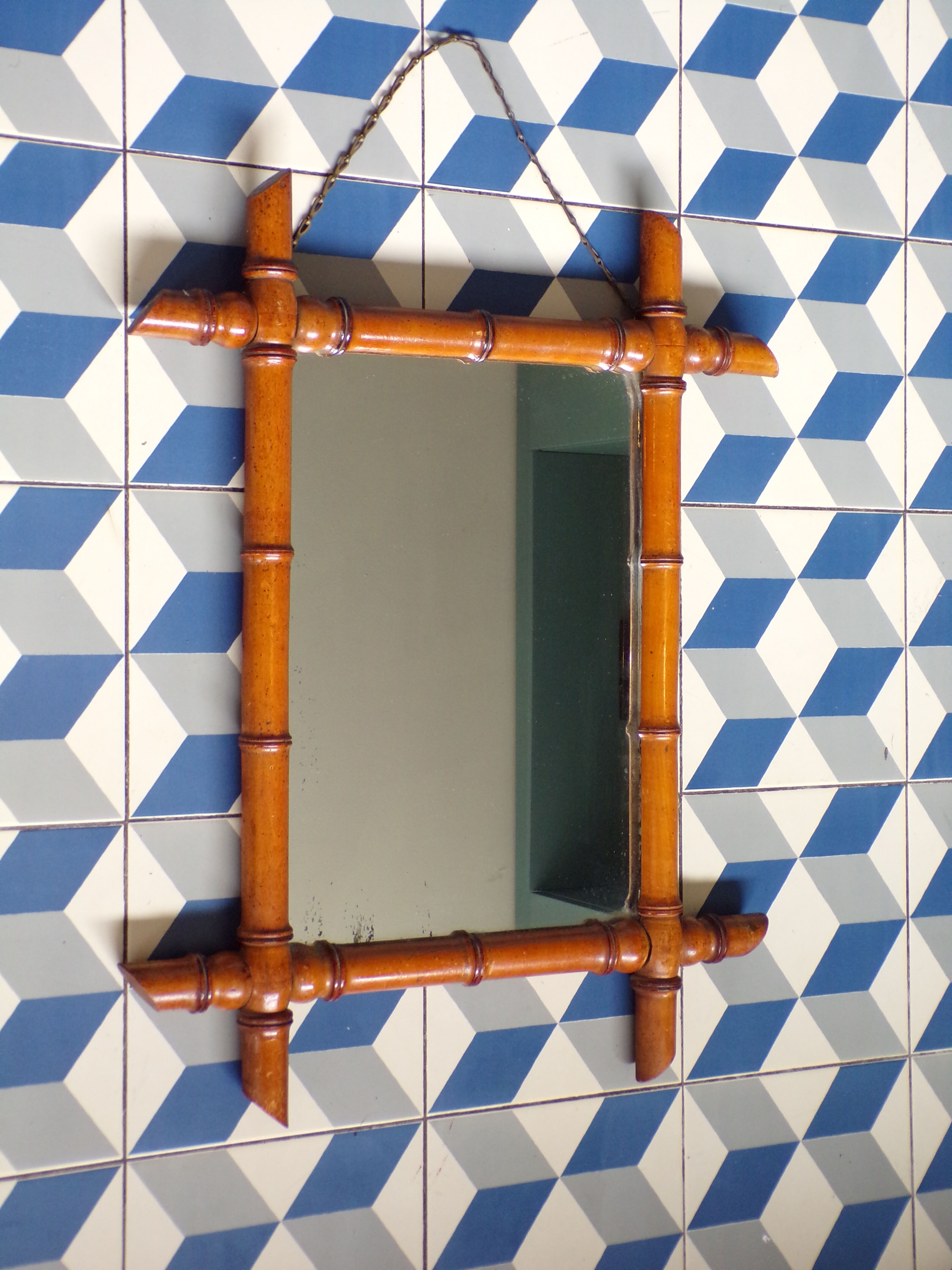 Mirror 1900 imitation bamboo 47X58cm