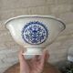 Vintage large salad bowl Gien Rouen model blue arabesques 30x14cm
