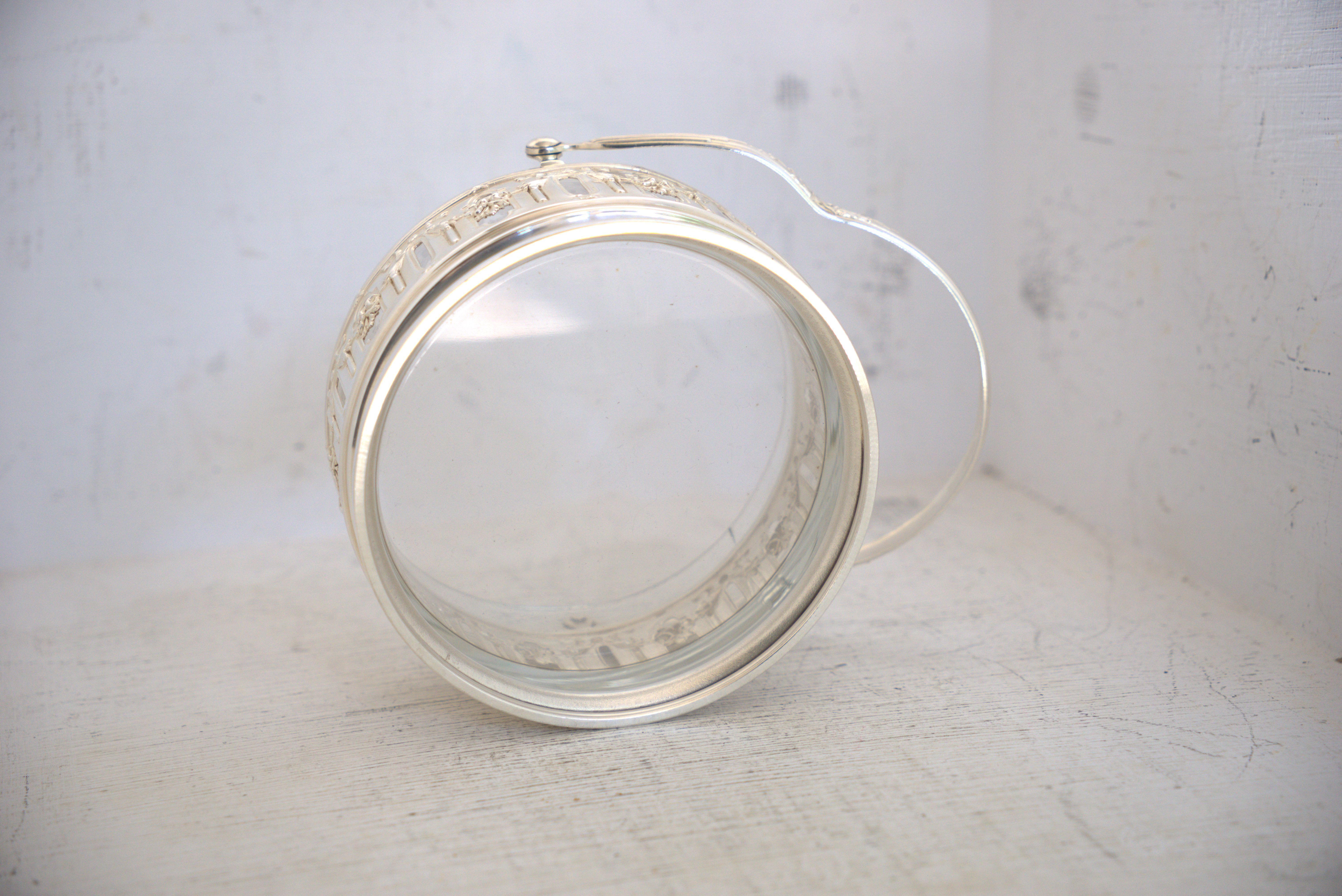 Silver metal candy box and pliers