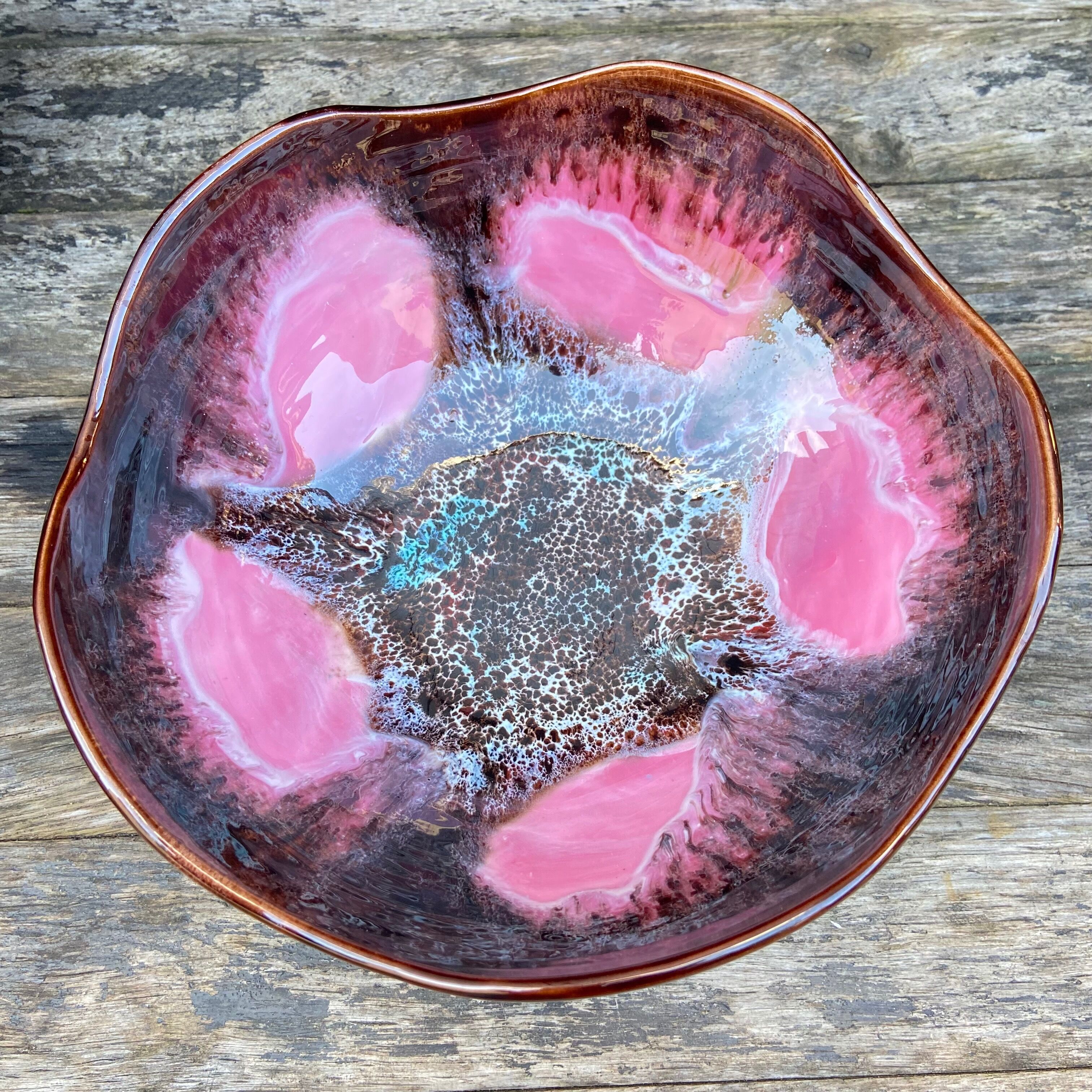 Salad bowl dessert set and ceramic bowls from Vallauris