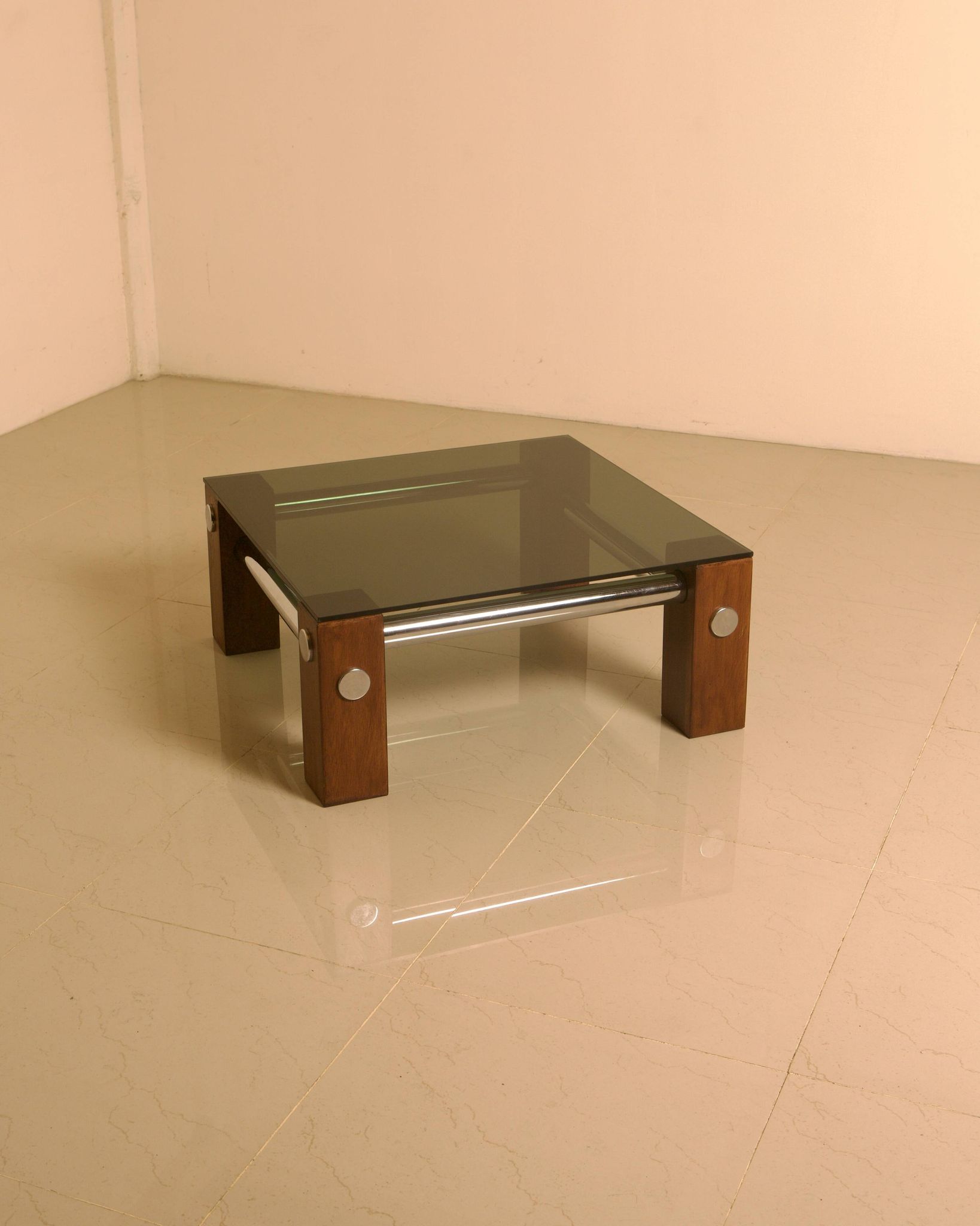 Coffee table in wood and smoked glass by Martin Visser for Spectrum 60s