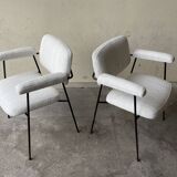 Pair of chairs CM197 by Pierre Paulin, in curly wool