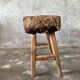 Small organic bench in blond Asian teak quadripod - Tujuh