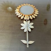 Grand miroir "fleur" 1970 en métal orange
