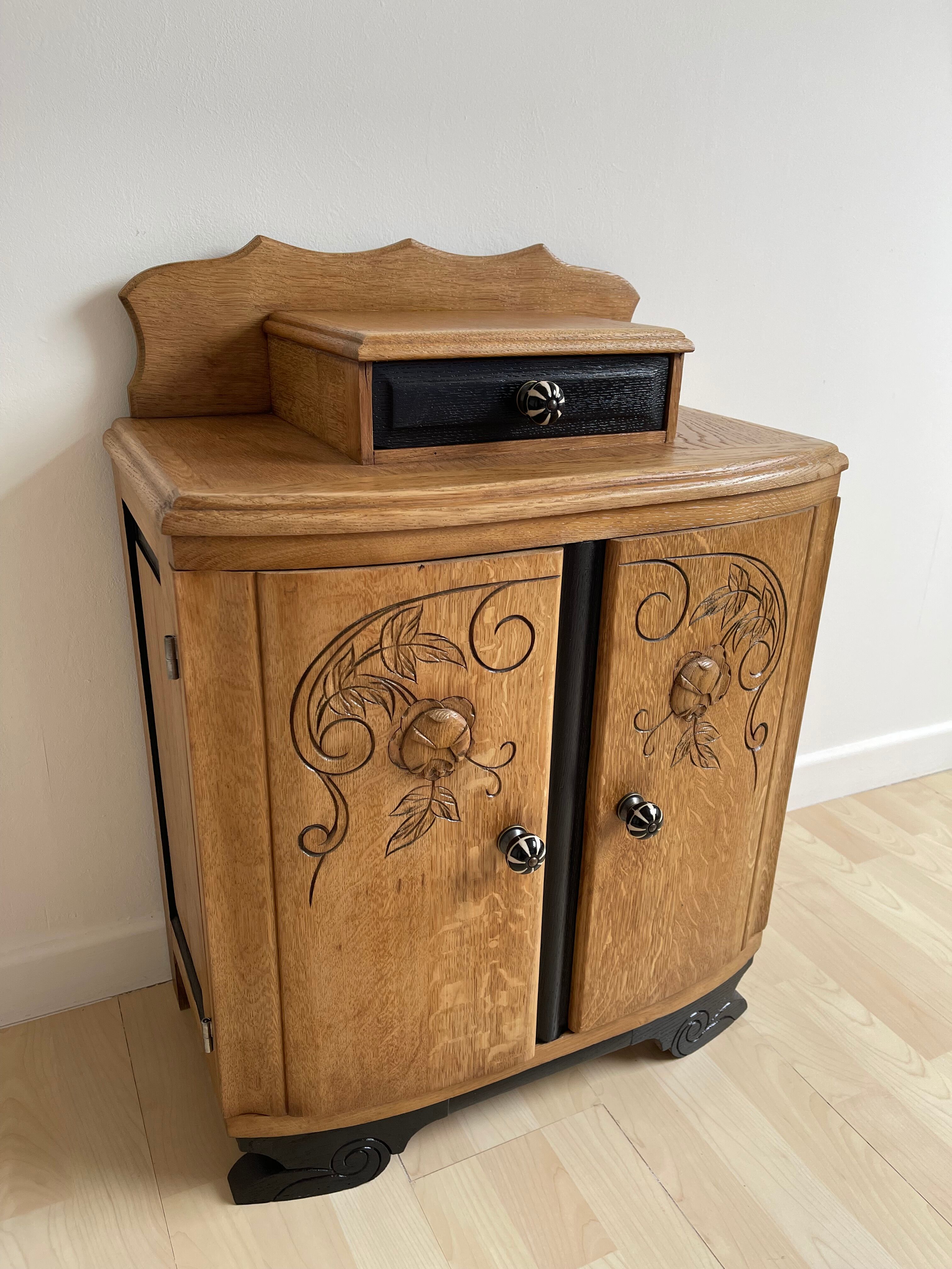 Black Art Deco bedside table