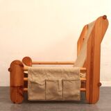 Two 1970s Italian vintage design armchairs, brutalist style