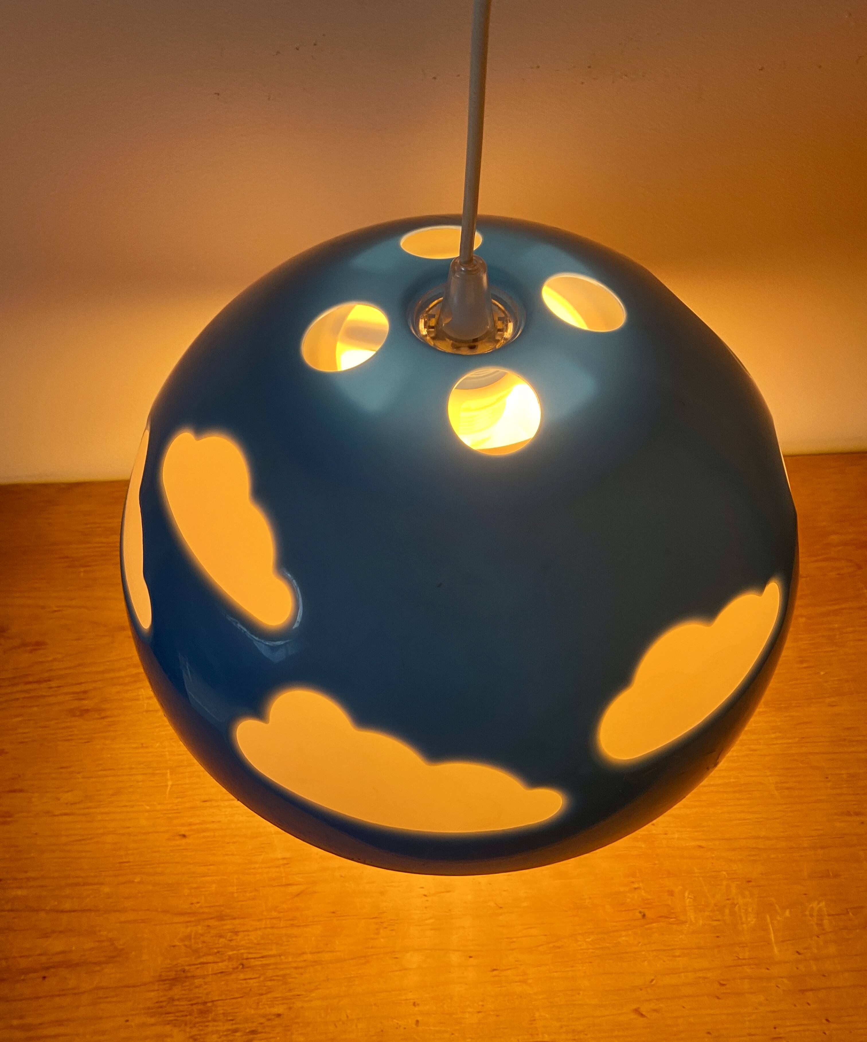 Vintage ikea Skojig blue pendant light