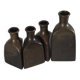 Vintage mid century Set of four triangular brass vases