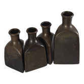 Vintage mid century Set of four triangular brass vases