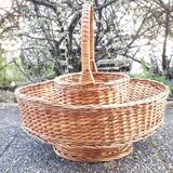Wicker bottle holder bar basket