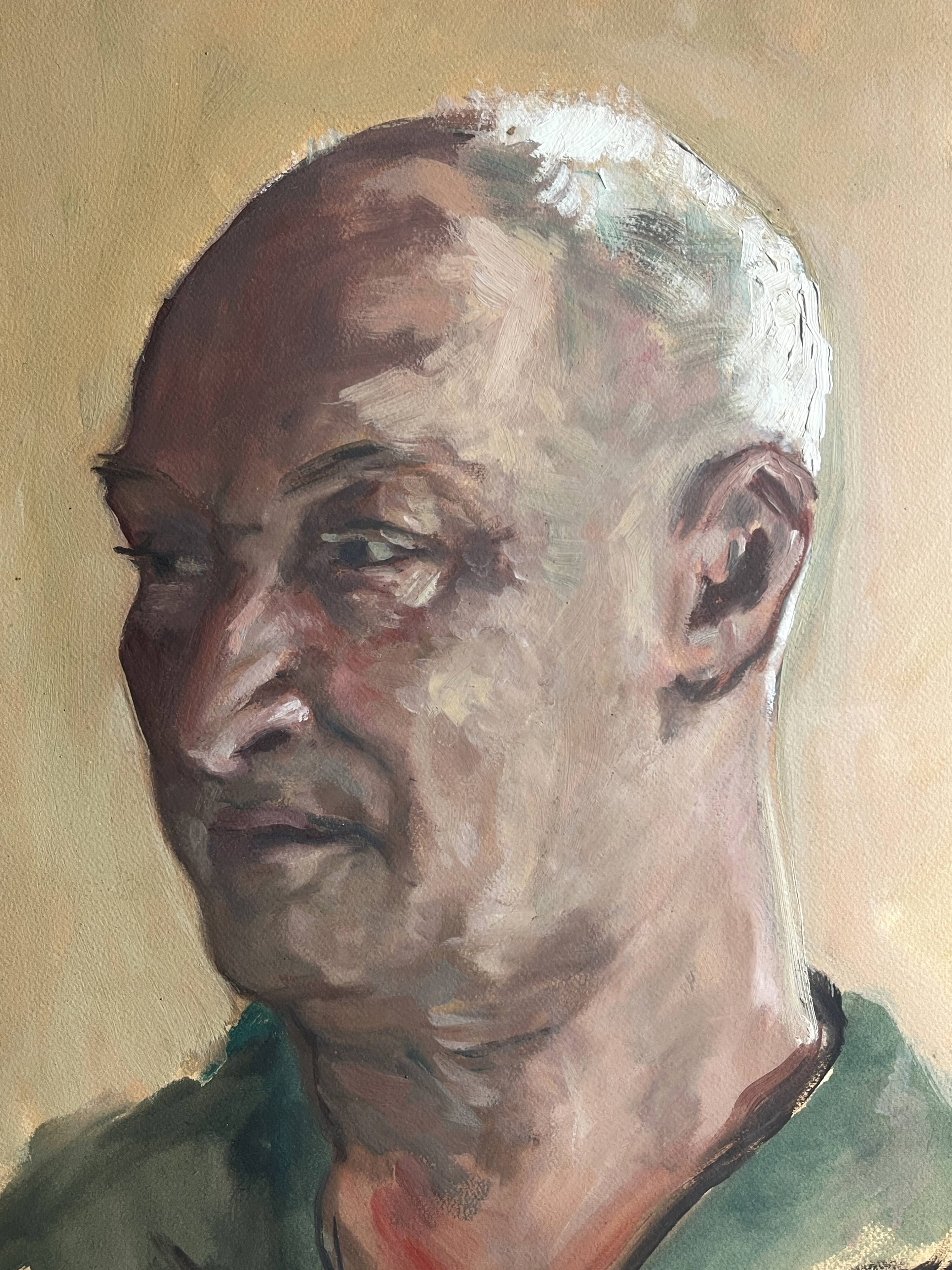 Tableau huile HSP portrait de Besset signé daté XXème