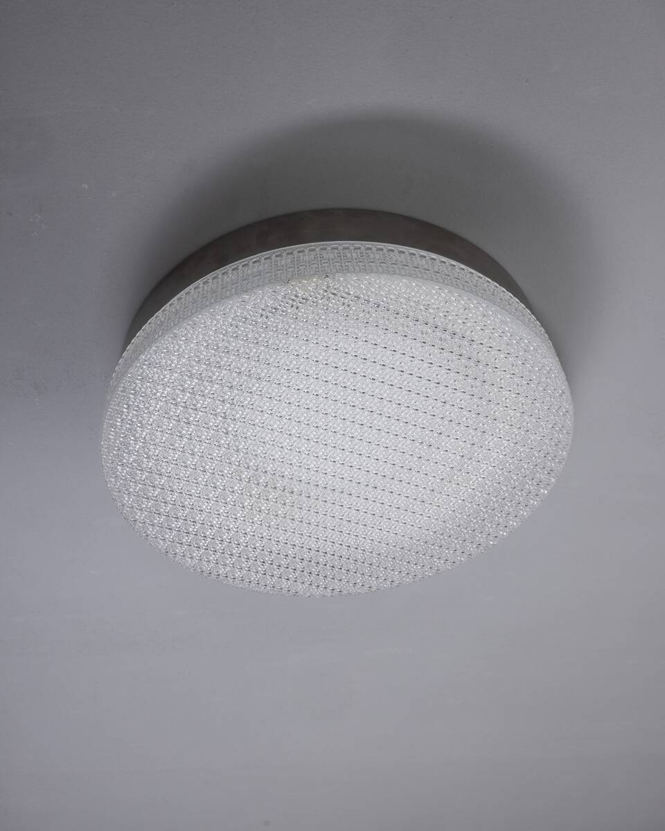 Vintage 70s metal and plastic ceiling lamp, Italian design