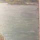 Tableau ancien, double face, paysage bord de Saône, début XX siècle