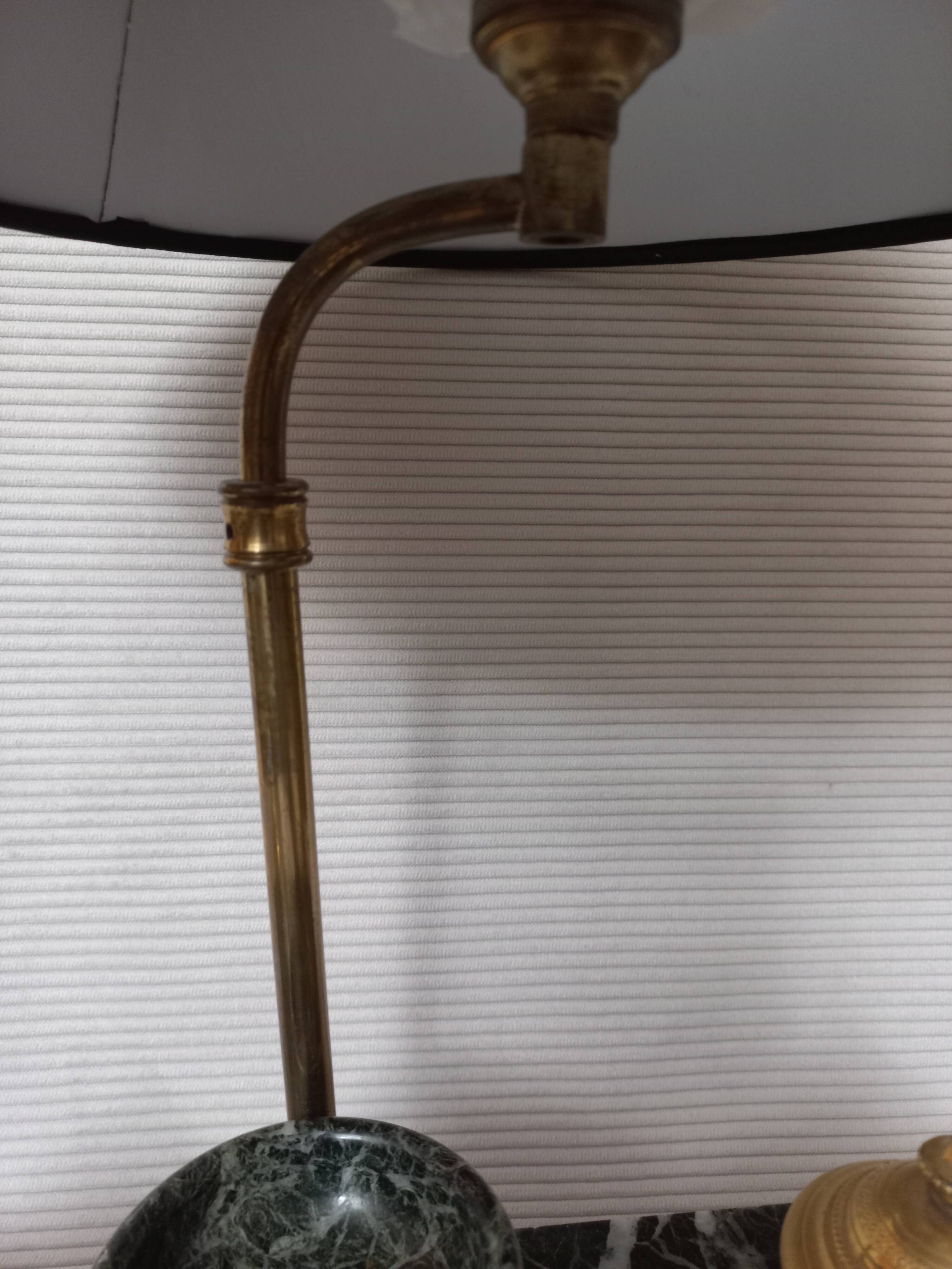 Marble and gilded bronze inkwell lamp