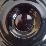 Oval centerpiece in smoked glass, art deco patterns