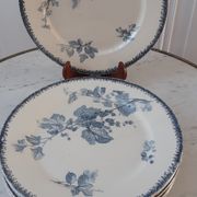 Set of 6 flat plates Terre de Fer U&C Sarreguemines model "Groseilles" late nineteenth