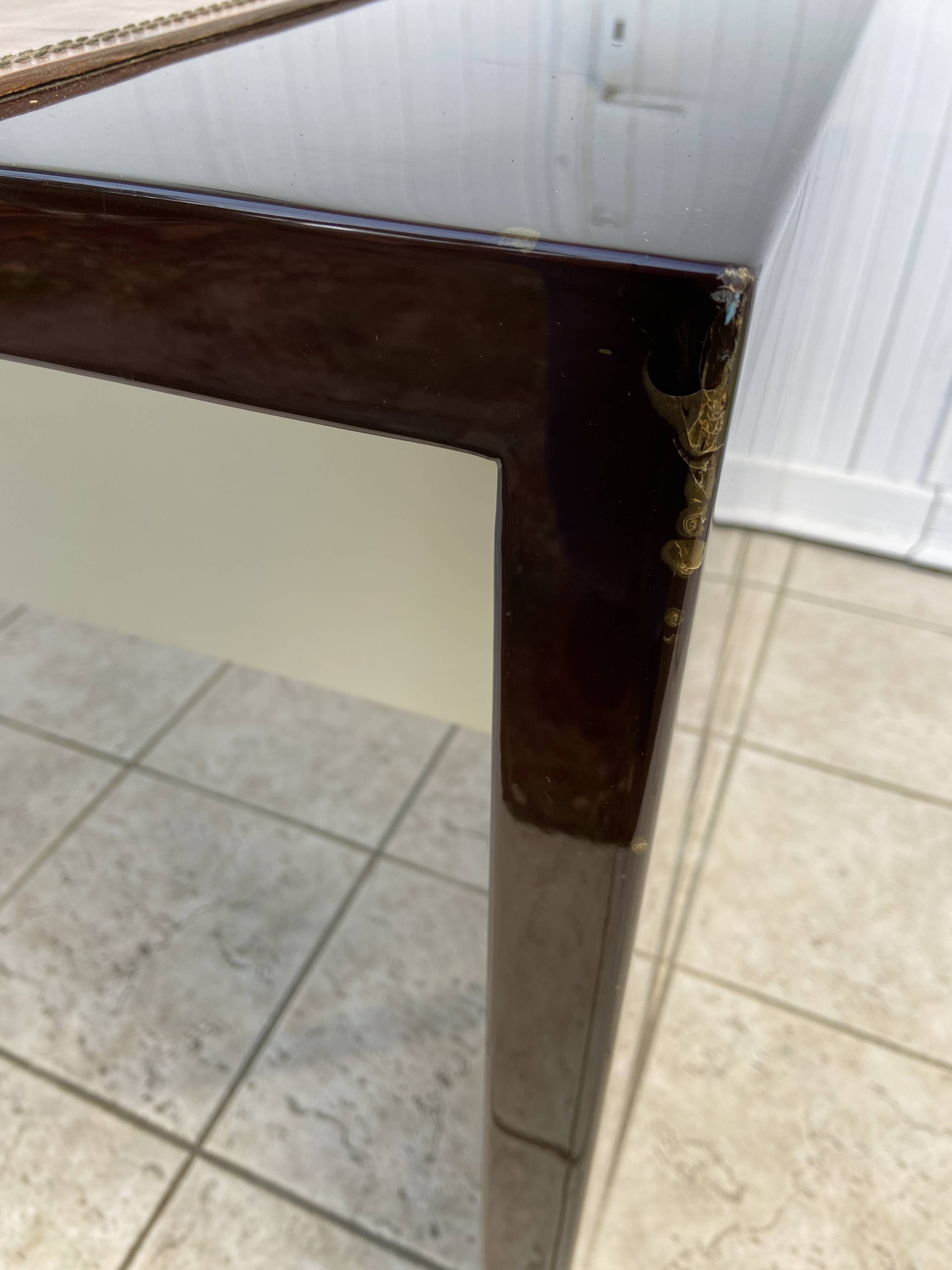 1970s lacquer and leather desk