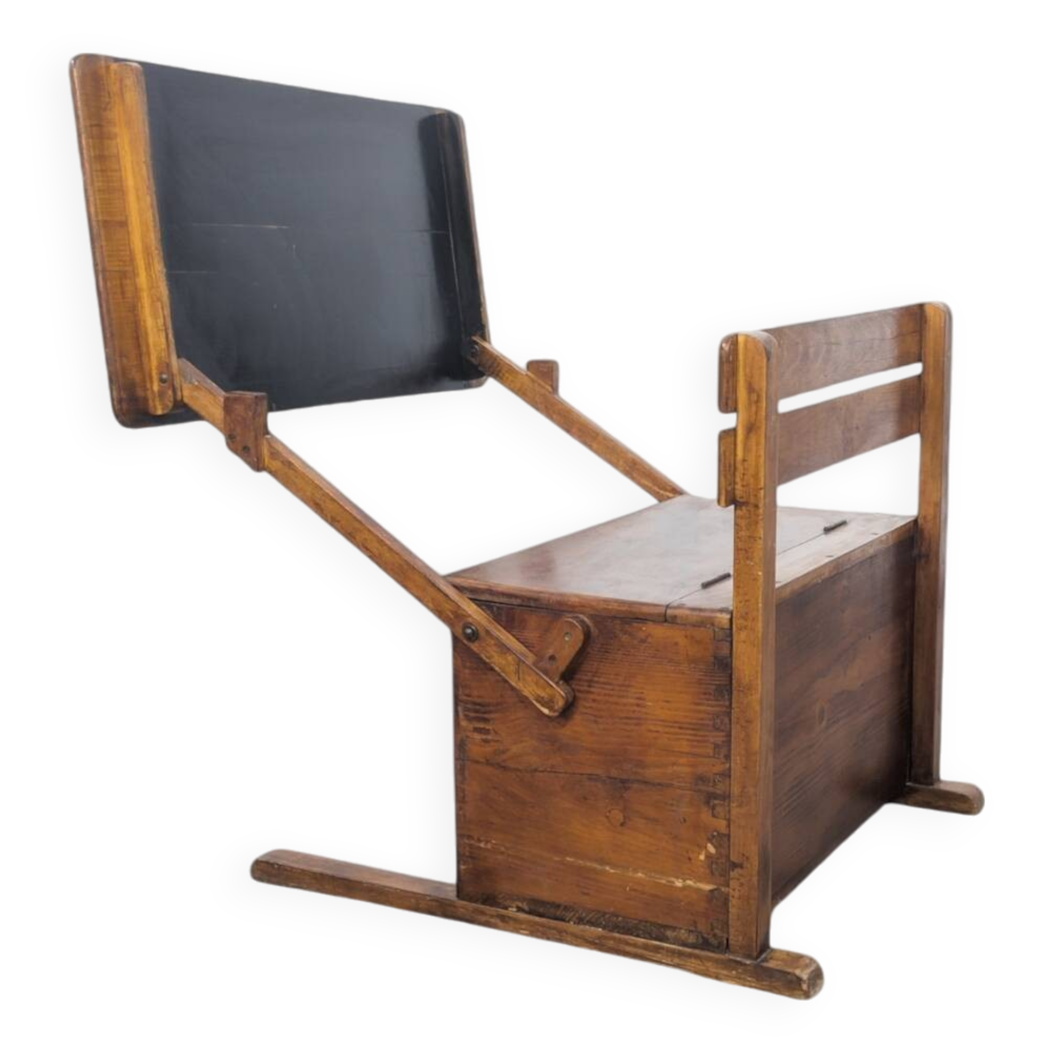 Bauhaus wooden kids folding school desk, 1920s