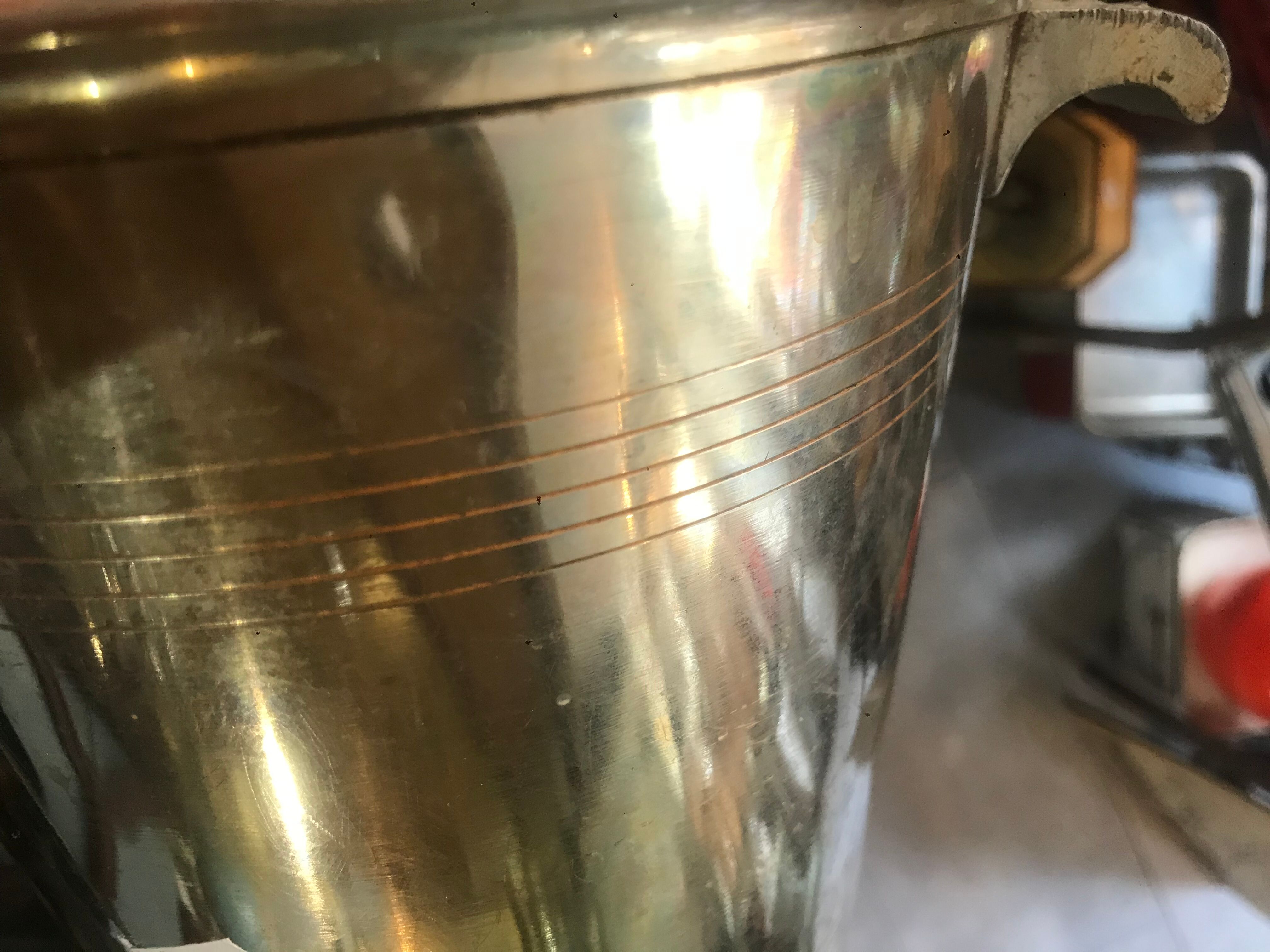 Silver metal champagne bucket