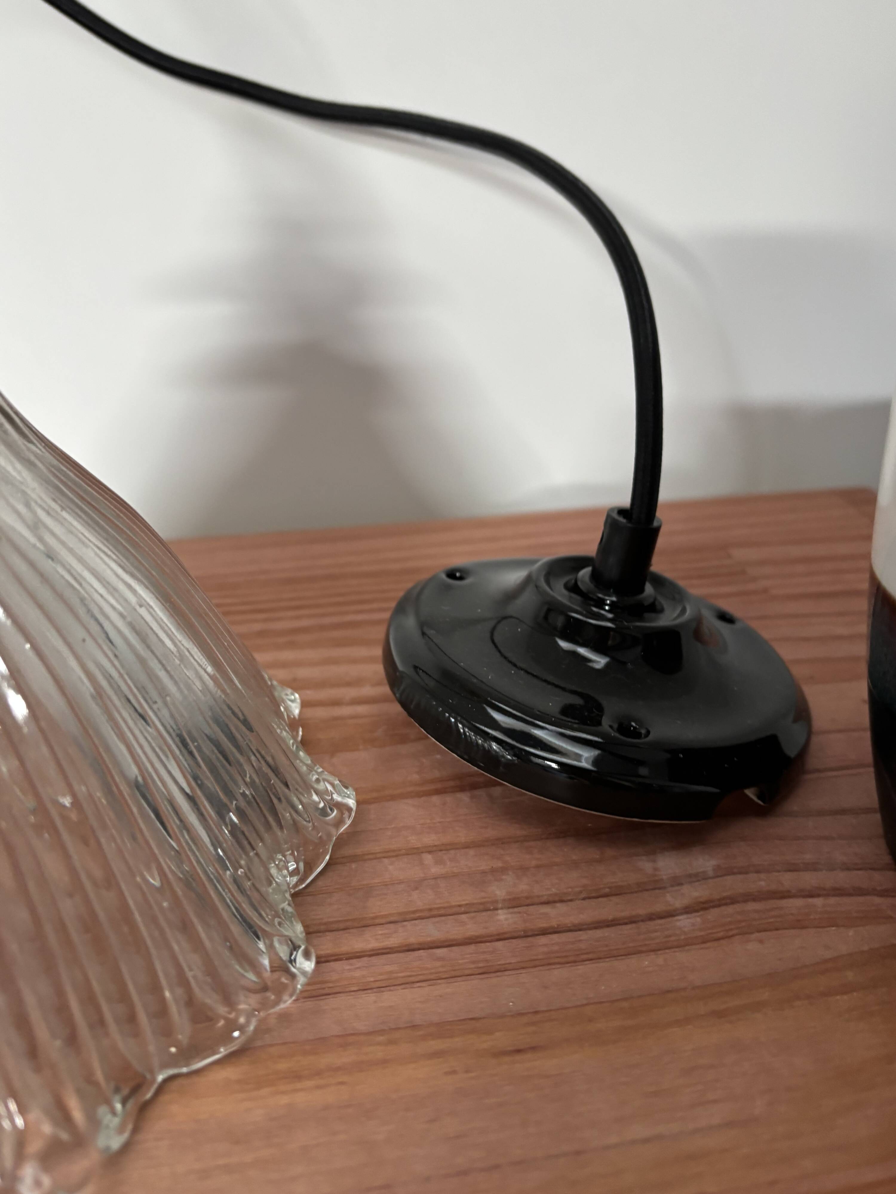 Large holophane tulip pendant light