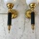 Pair of opaline and golden brass wall lamps art deco style 30s
