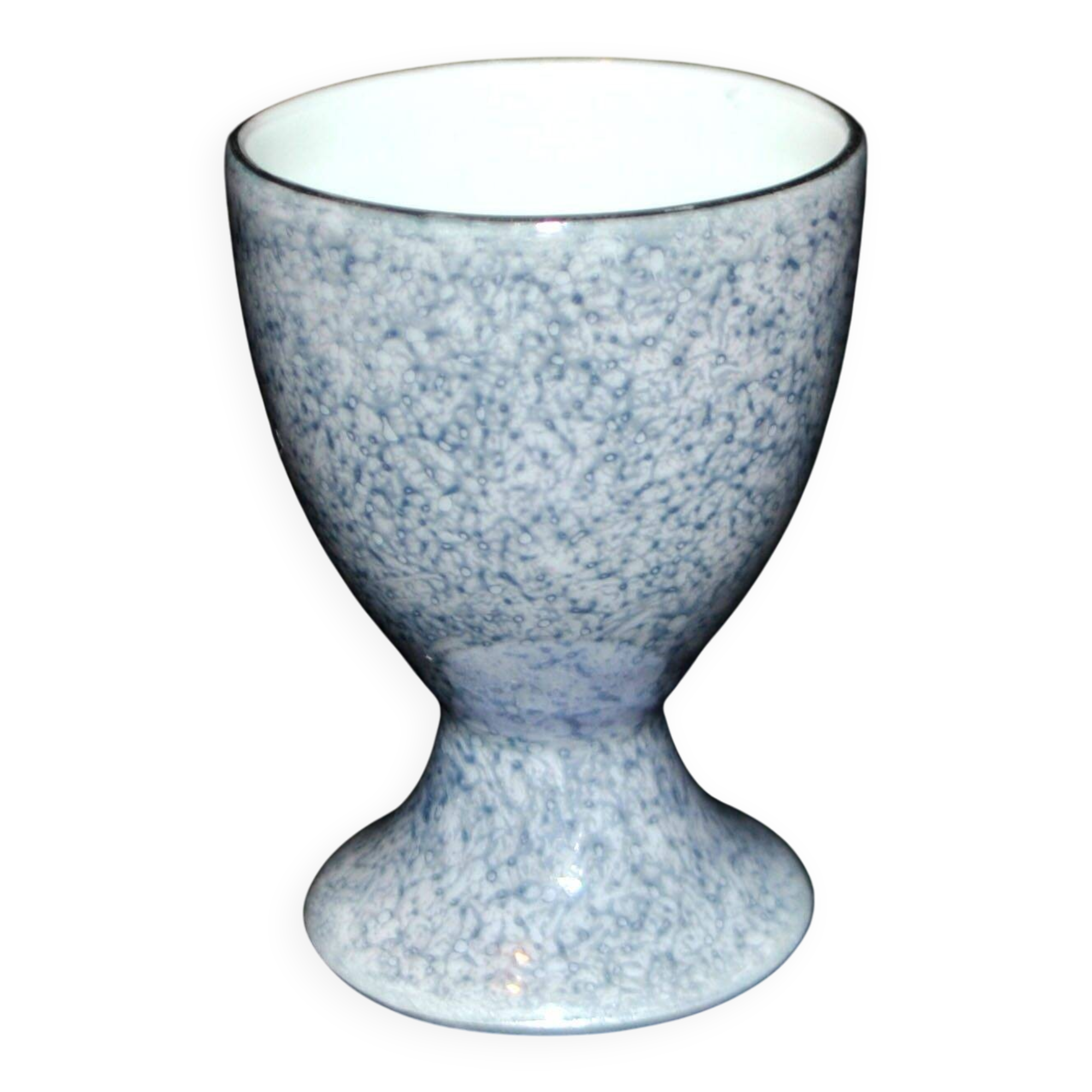 Vintage iridescent gray porcelain egg cup