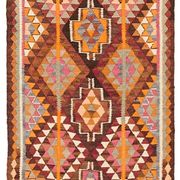 Turkish Handwoven Vintage Herki Kilim 90 cm x 328 cm