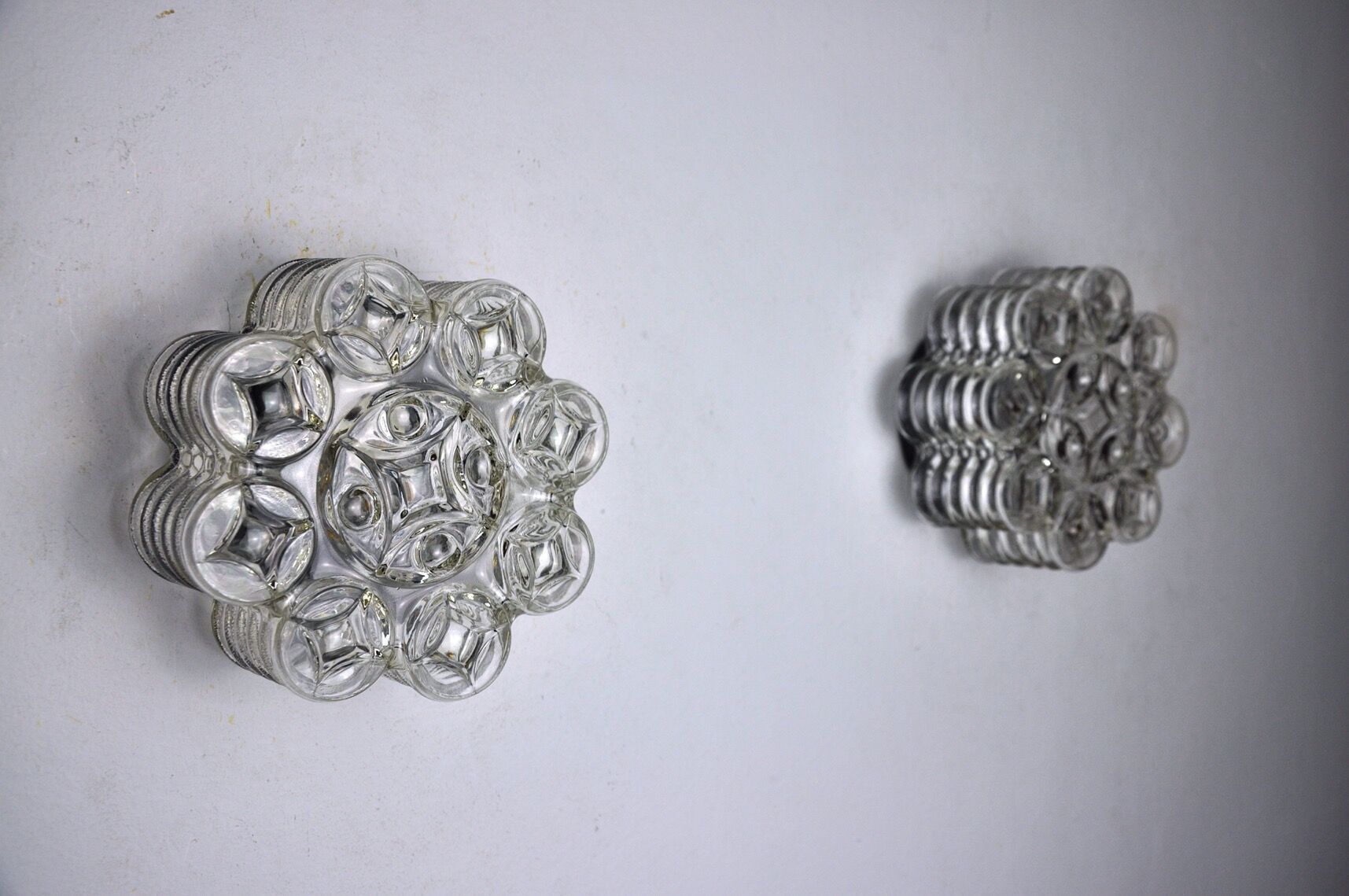 Pair of wall lamps by WILLA, geometric glass, Germany, 1960