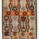 Light Green & Orange Tribal Turkish Kilim Rug, 141x305Cm