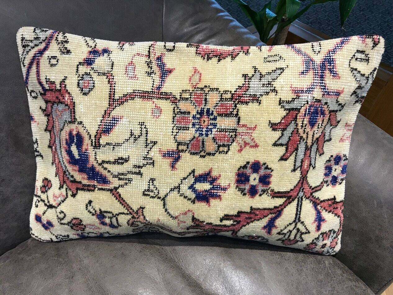 Handmade Faded Lumbar Carpet Pillow 40x60cm