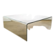 Square molded glass coffee table