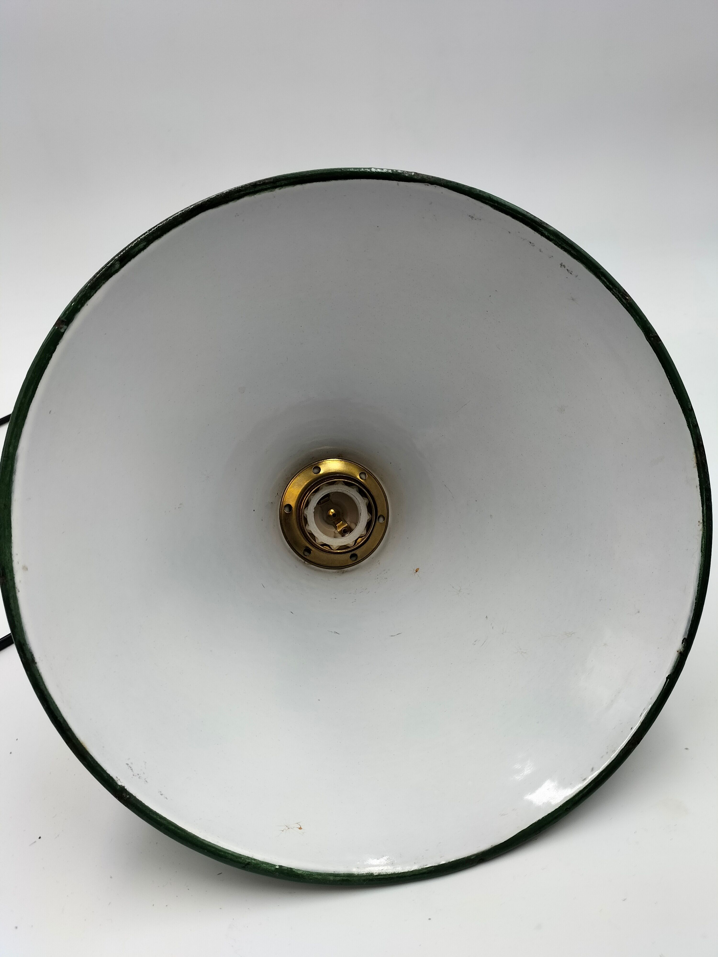 Old enamelled sheet metal lamp