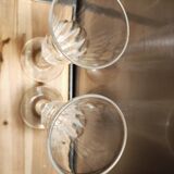 2 flûtes à champagne à pans coupés, fin 19è