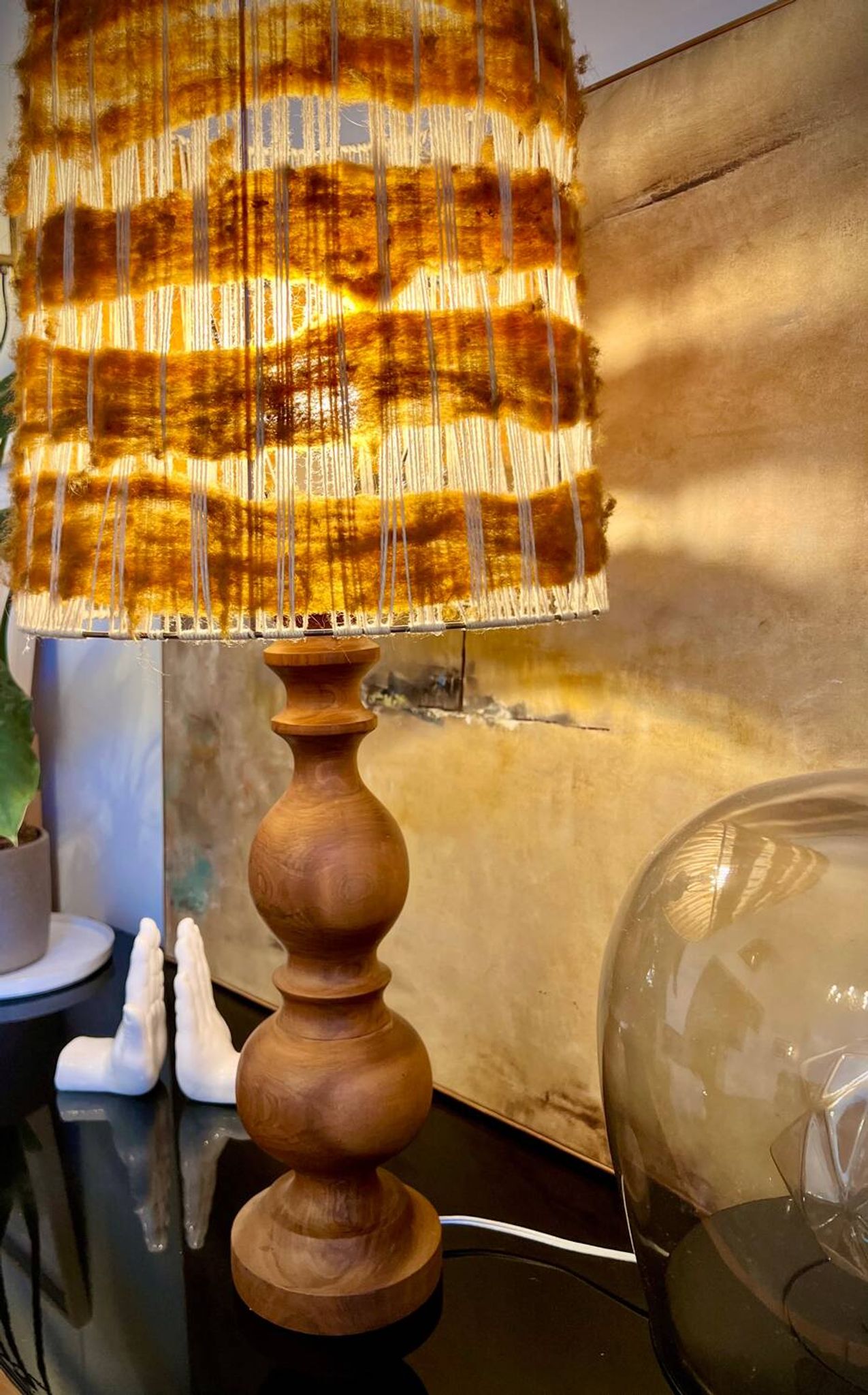 Lampe vintage / bohème chic en bois