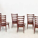 Set of six dining chairs Gaston Poisson style