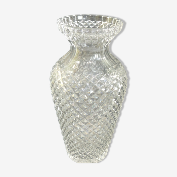 Vase balustre en cristal taillé