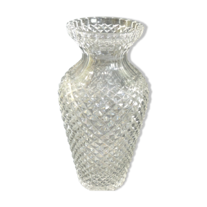 Vase balustre en cristal taillé
