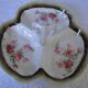 Servant beggar old porcelain 3 compartments small roses on white background