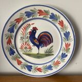 Assiette coq signée HB Quimper, France 1980