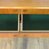 Low Scandinavian teak sideboard Metal