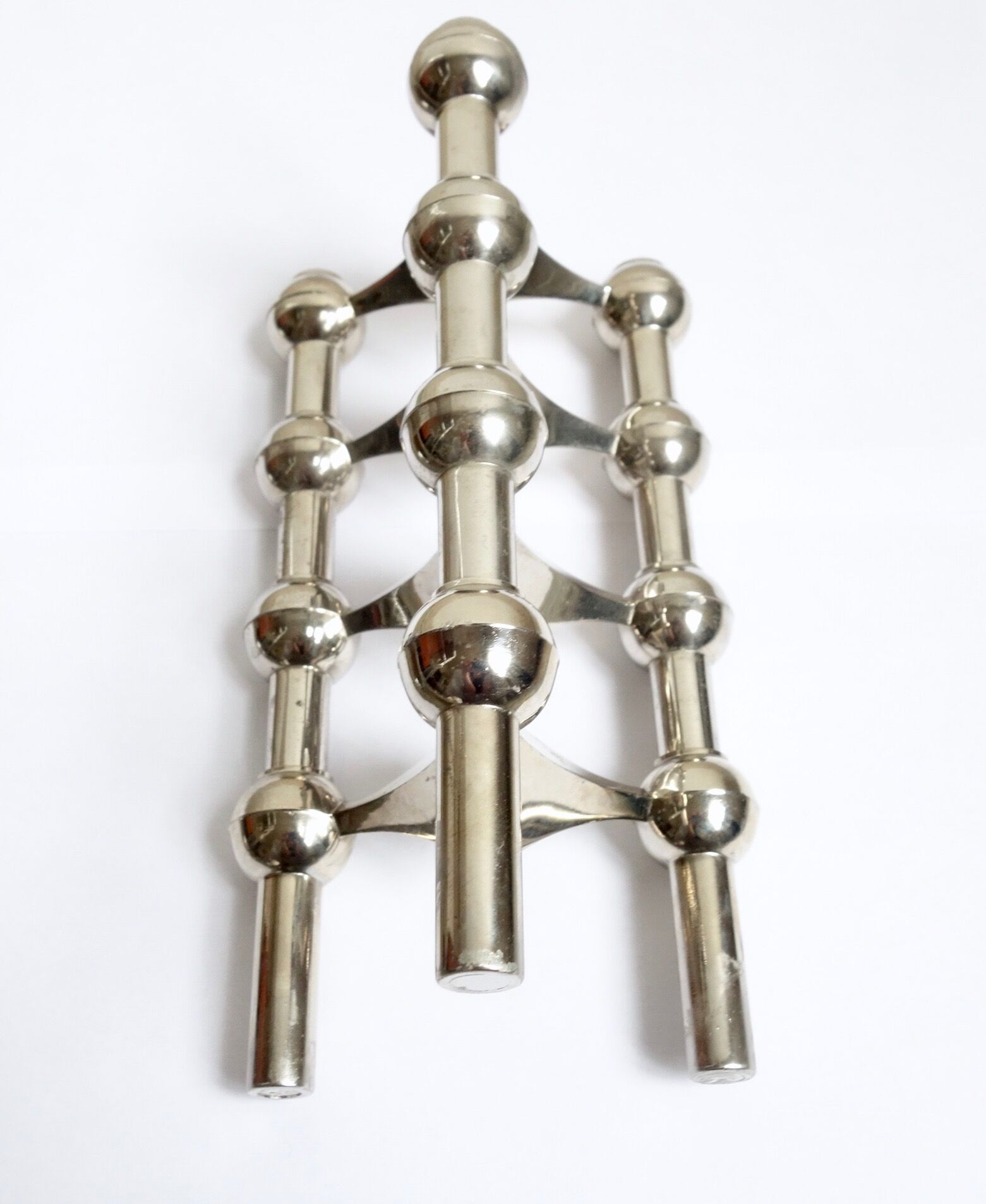 Candlesticks modular S22 by Caesar Stoffi & Fritz Nagel for BMF 1970 s, Set of 4