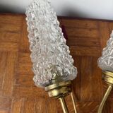 1960s Tulip wall sconce in brass and glass