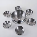 Set of stainless steel bowls, Italian design, 1980s, made in Italy