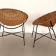 Mid Century Rattan Lounge Chairs, 1970s, Set of 2