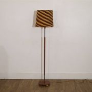 Scandinavian floor lamp in teak and brass from the 1960s.