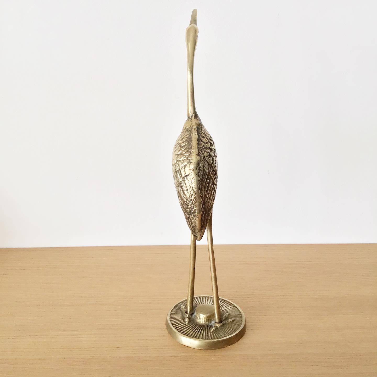 Vintage brass heron bird