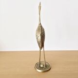 Vintage brass heron bird